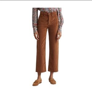 Veronica Beard Brown Cropped Corduroy Pants